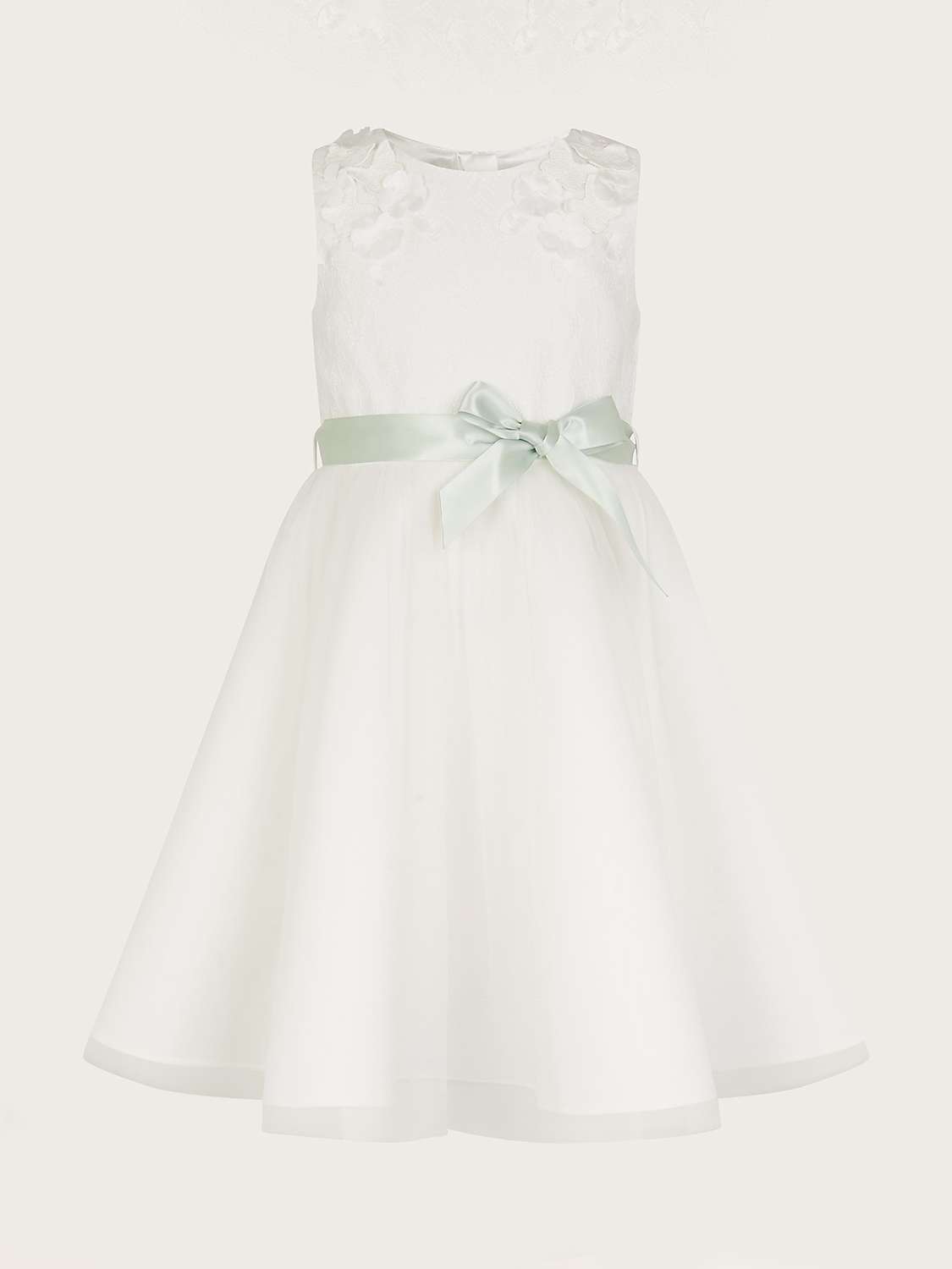 Buy Monsoon Kids' Freya 3D Scuba Bridesmaid Dress, Ivory Online at johnlewis.com