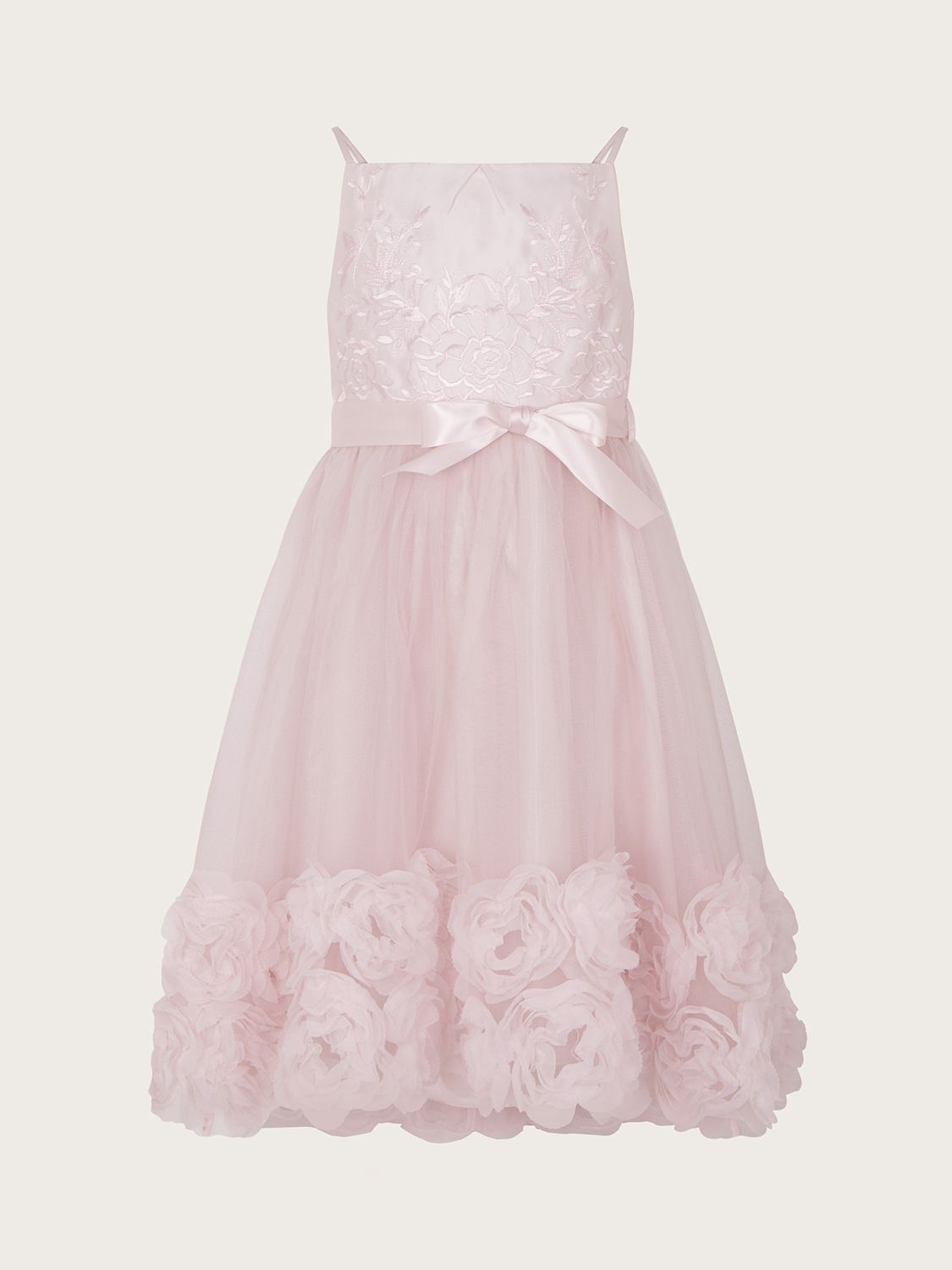 Monsoon Kids' Lace Ruffle Dress, Pink at John Lewis & Partners