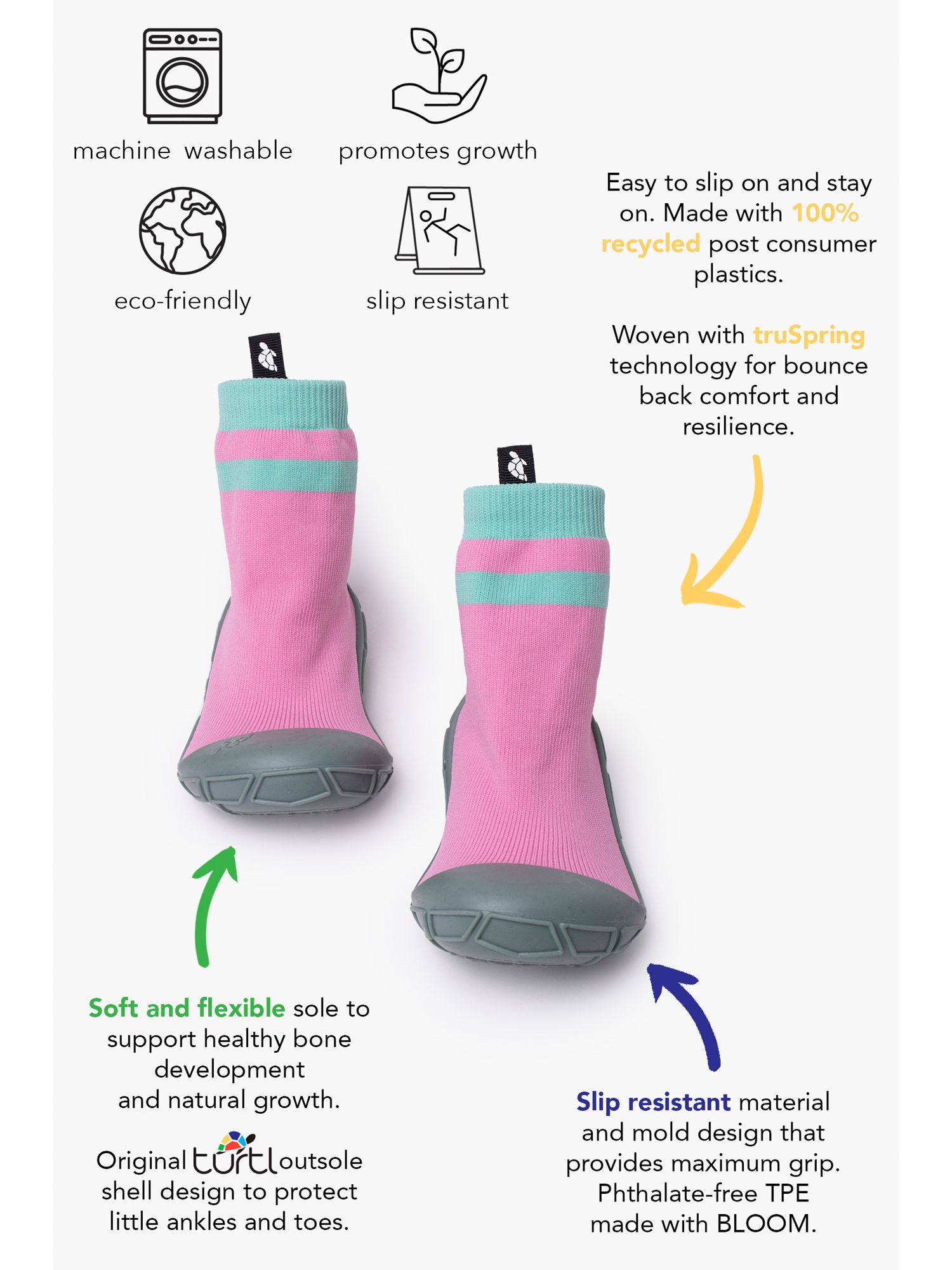 Buy Turtl Kids' Recycled Indoor Outdoor Sock Shoes Online at johnlewis.com