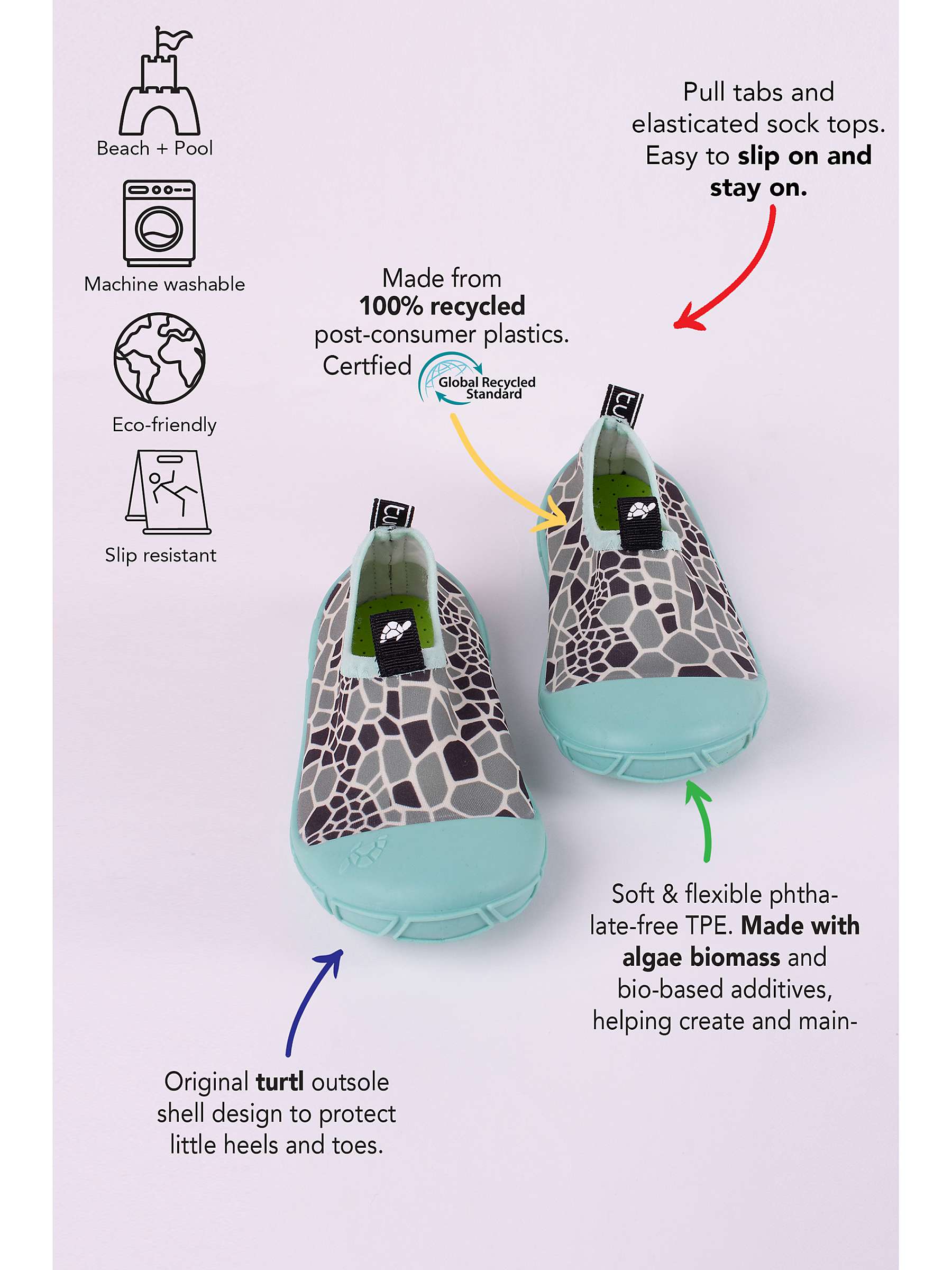 Buy Turtl Kids' Recycled Aqua Shoes Online at johnlewis.com