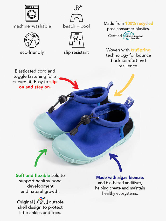 Turtl Kids' Recycled Toggle Aqua Shoes, Blue