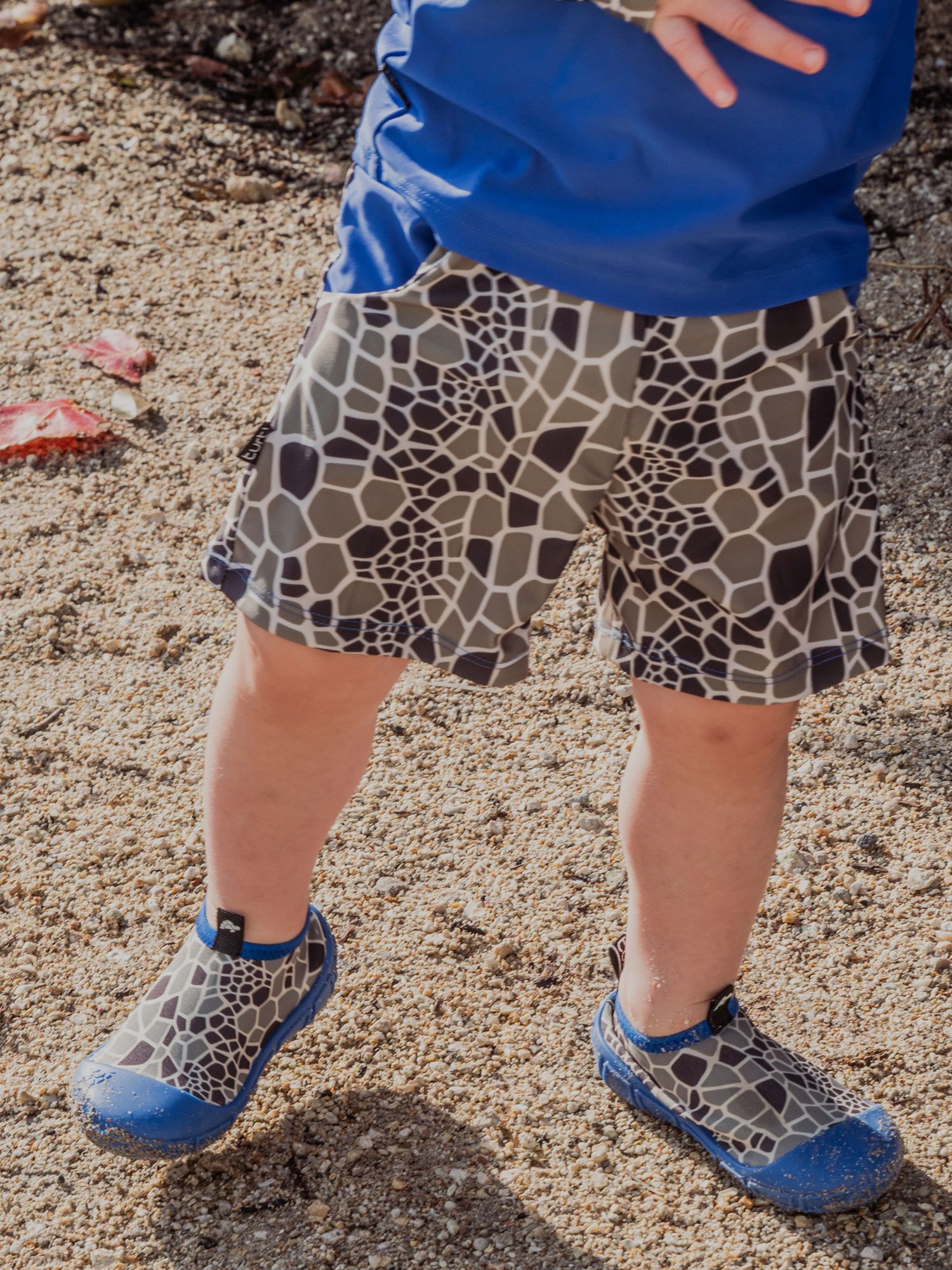 Turtl Kids' Recycled Aqua Slip On Shoes, Blue/Grey, 5-6
