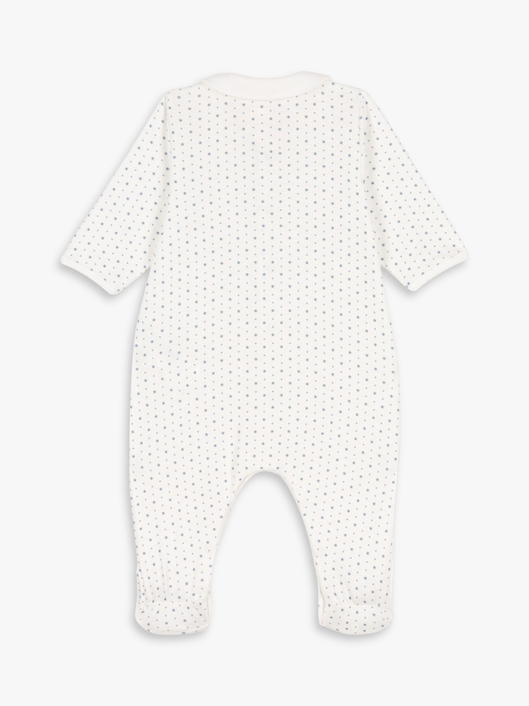 Buy Petit Bateau Baby Starry Organic Cotton Sleepsuit, Marshmallow/Enneige Online at johnlewis.com