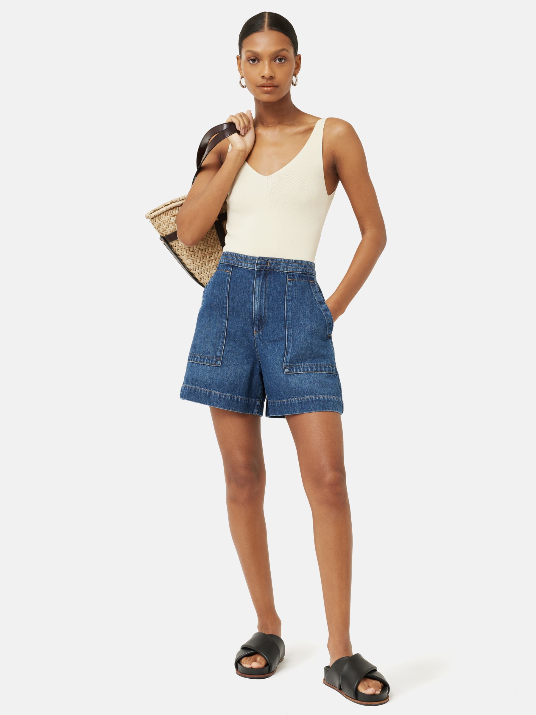 Jigsaw Patch Pocket Shorts, Blue at John Lewis & Partners