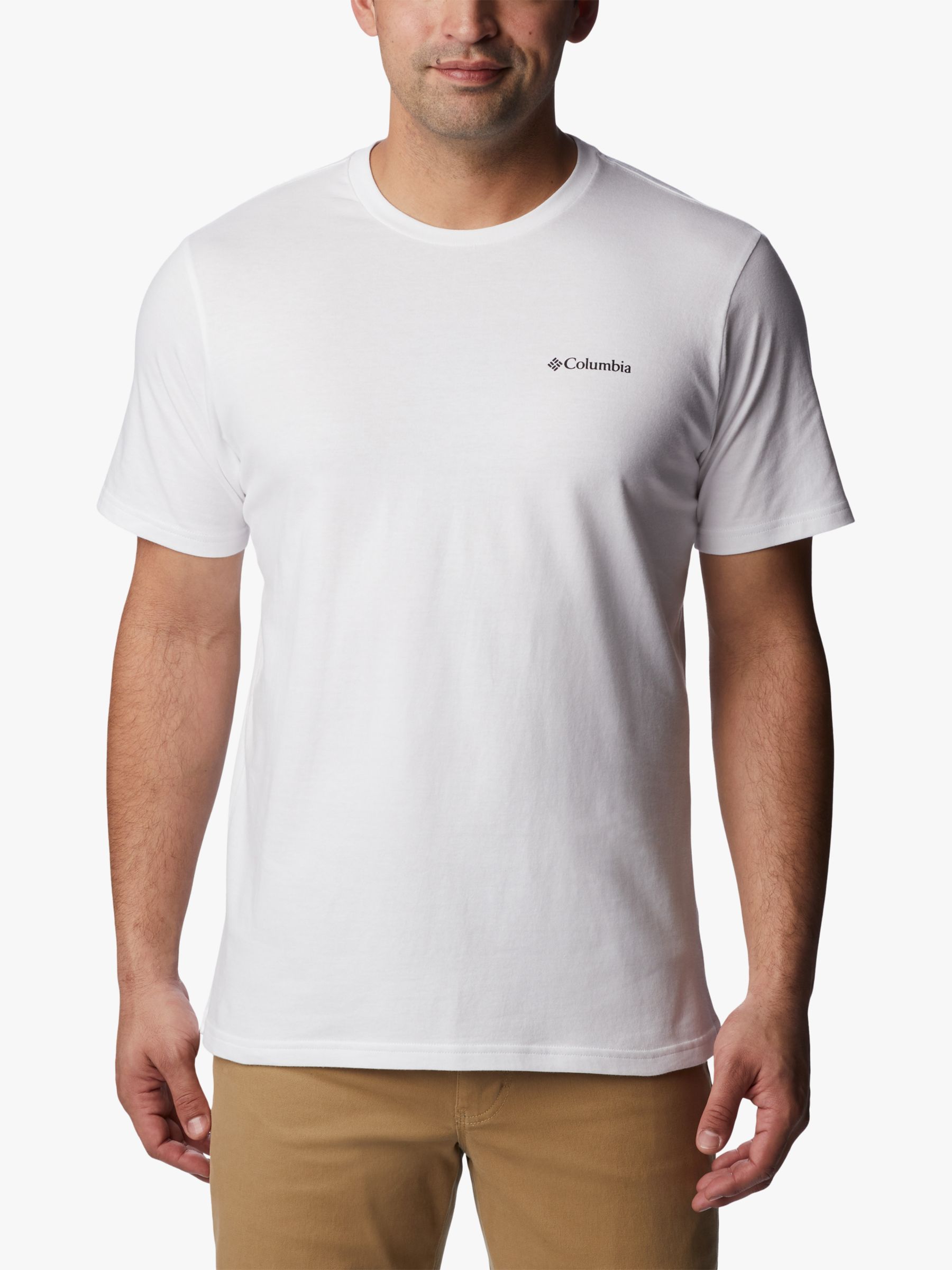 Columbia North Cascades Cotton T-shirt, White at John Lewis & Partners
