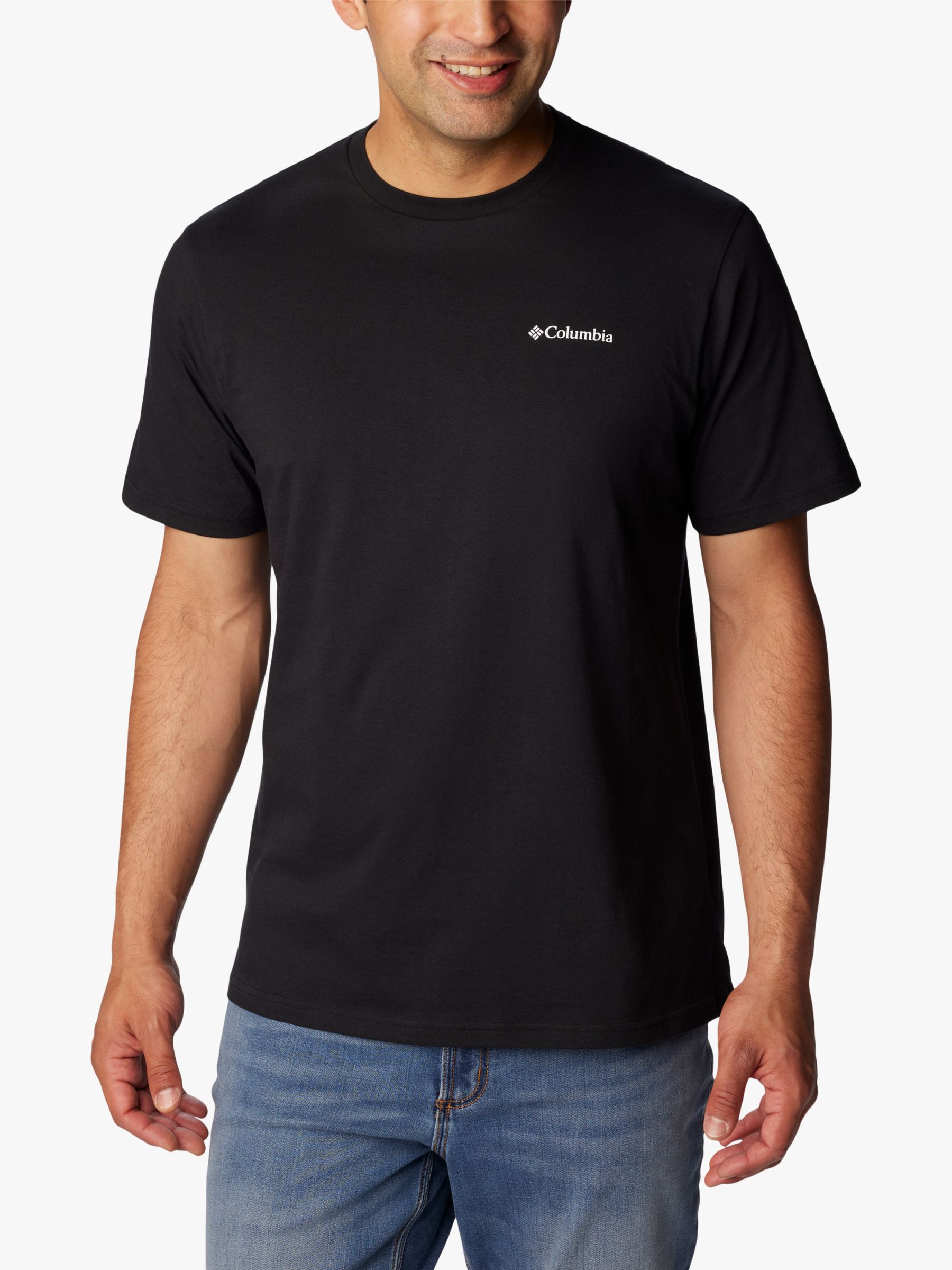 Columbia North Cascades Cotton T-shirt, Black at John Lewis & Partners