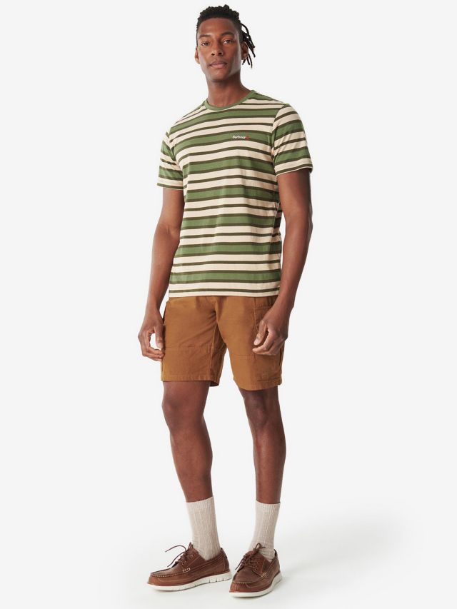 Barbour Crundale Striped T-Shirt, Green/Multi, S