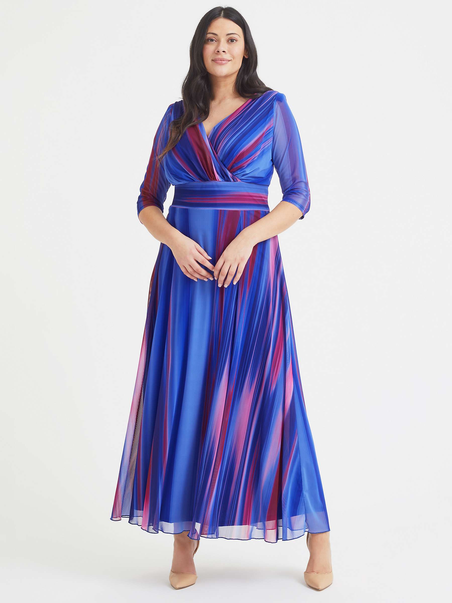 Buy Scarlett & Jo Verity Blue Ikat Gown Dress, Blue Online at johnlewis.com
