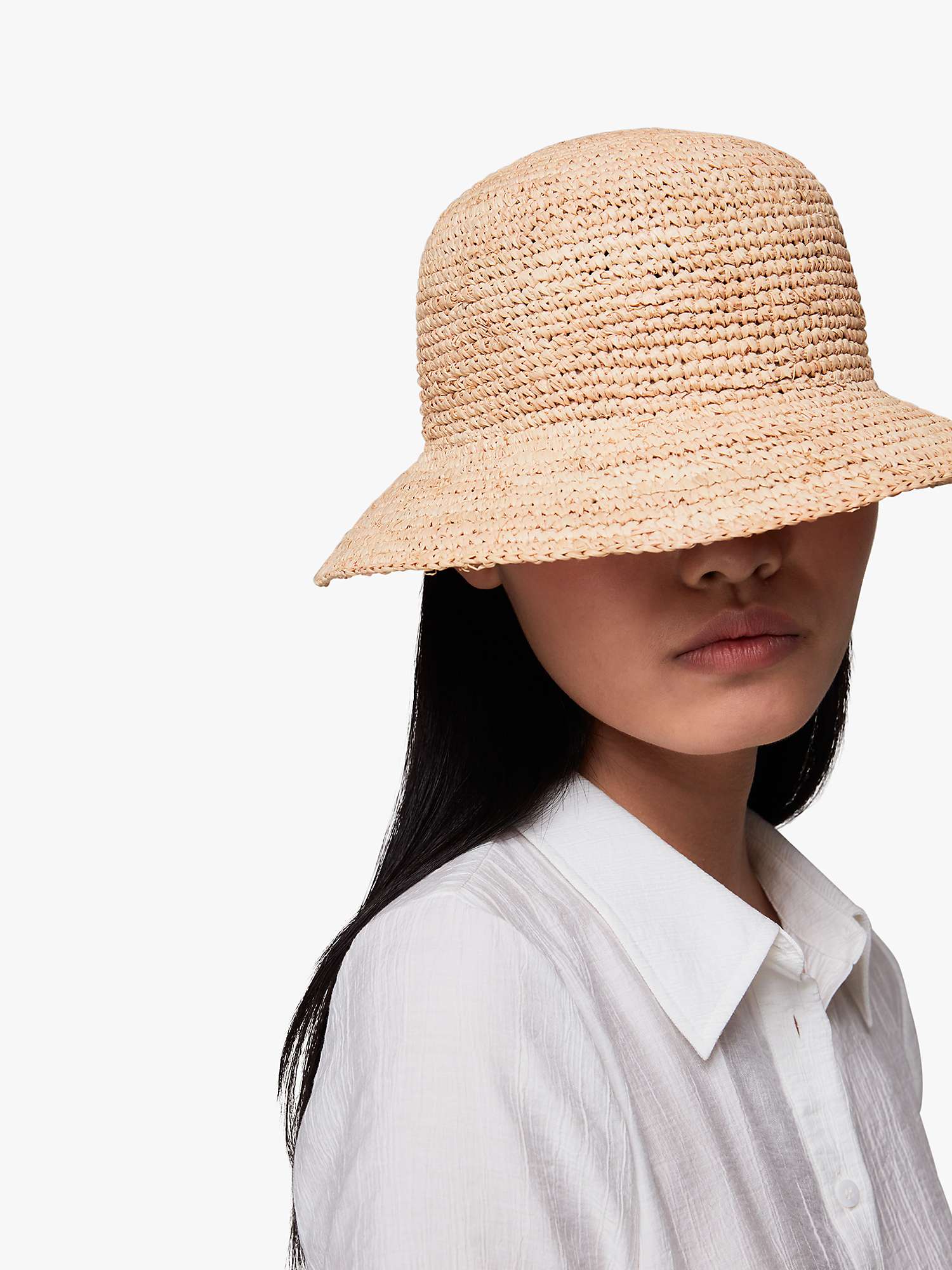 Buy Whistles Straw Bucket Hat, Neutral Online at johnlewis.com