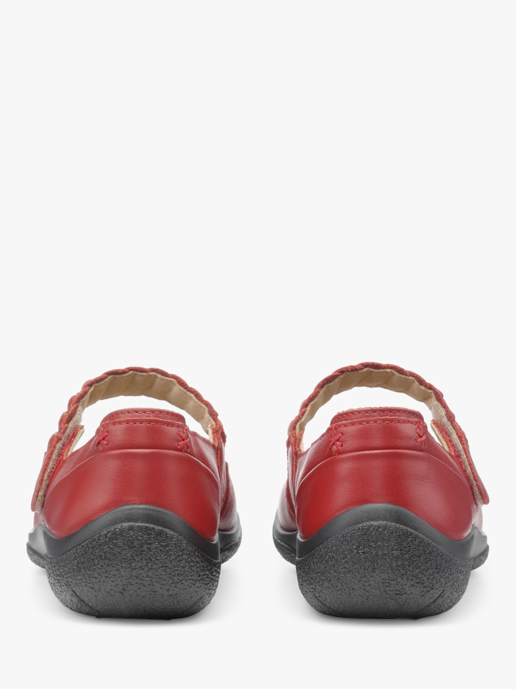 Hotter Shake Wide Fit Leather Mary Jane Shoes, Red at John Lewis & Partners