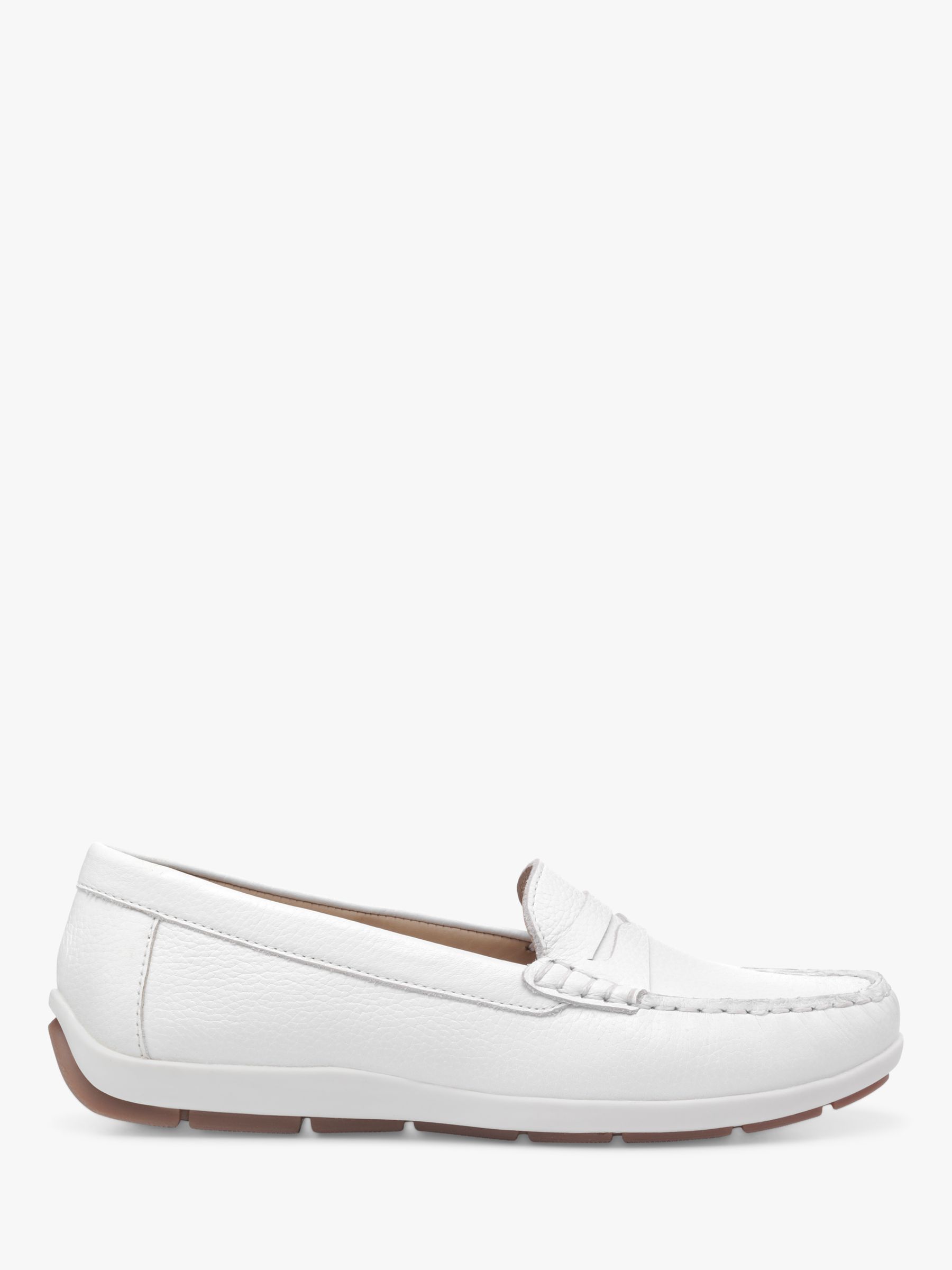 Hotter Pier Loafers, White at John Lewis & Partners
