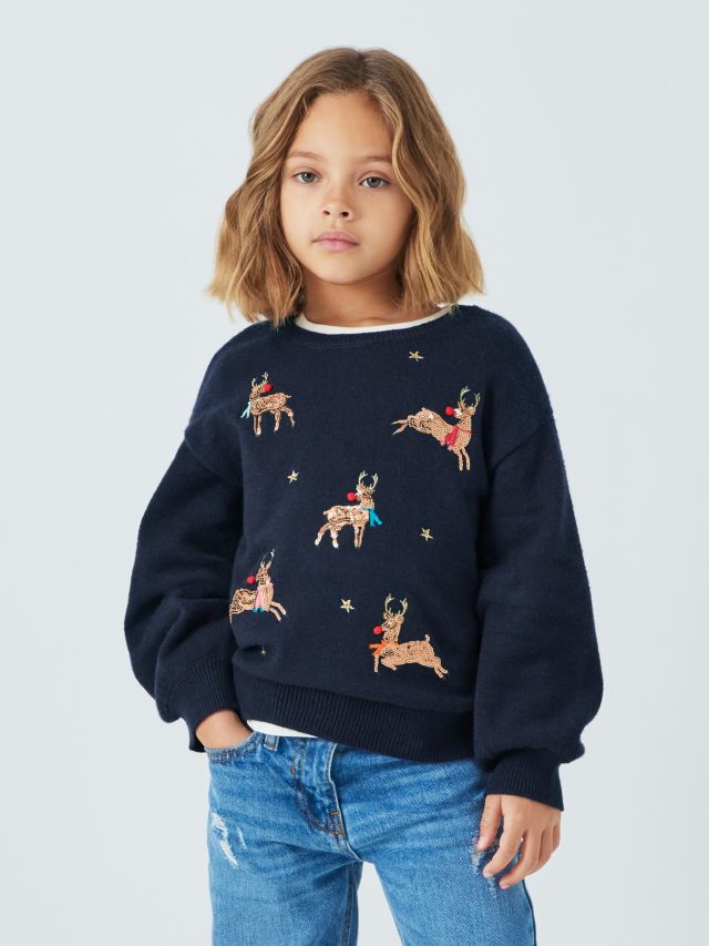 Navy sequin store jumper