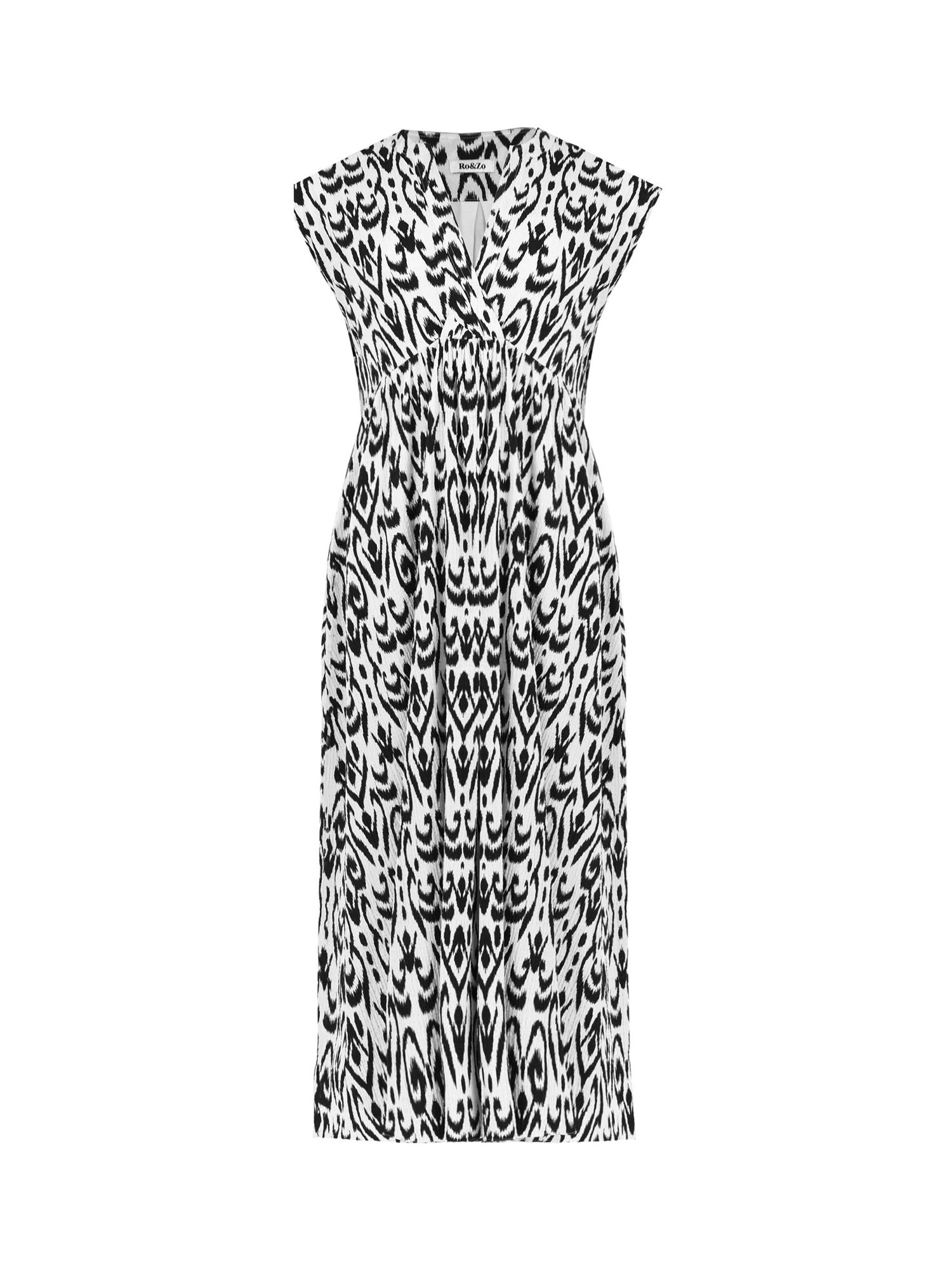 Ro&Zo Aztec Print Wrap Midi Dress, White/Black, 8