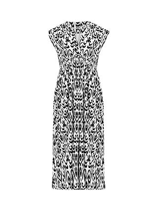 Ro&Zo Aztec Print Wrap Midi Dress, White/Black
