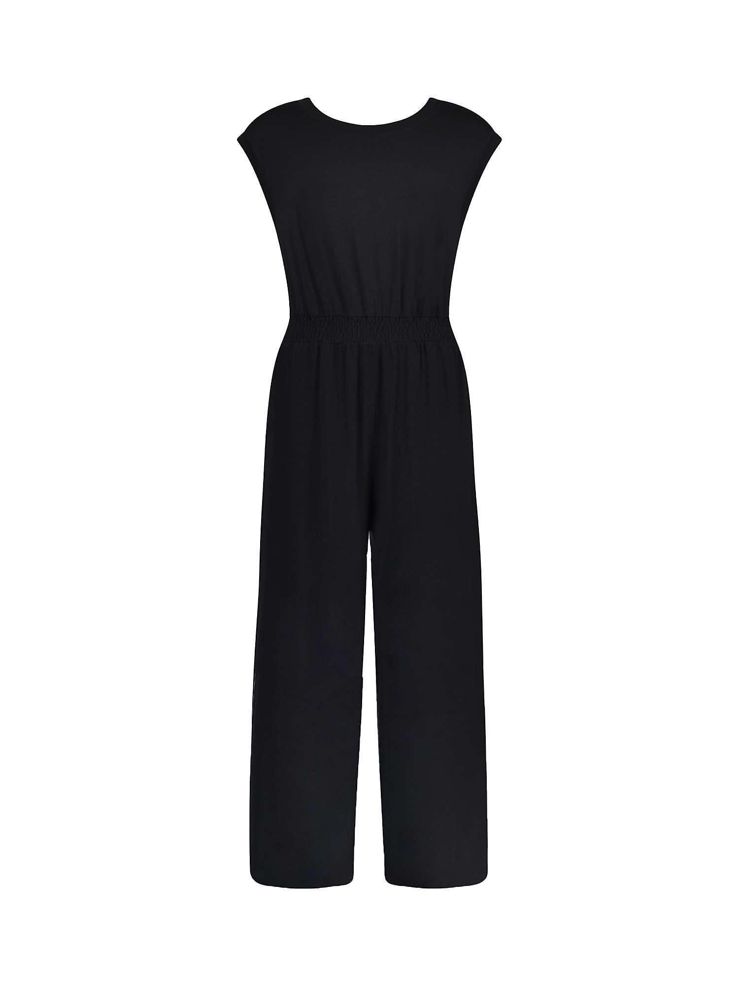 Ro&Zo Jersey Shirred Jumpsuit, Black at John Lewis & Partners