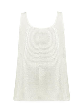 Ro&Zo Sequin Shell Top, Ivory