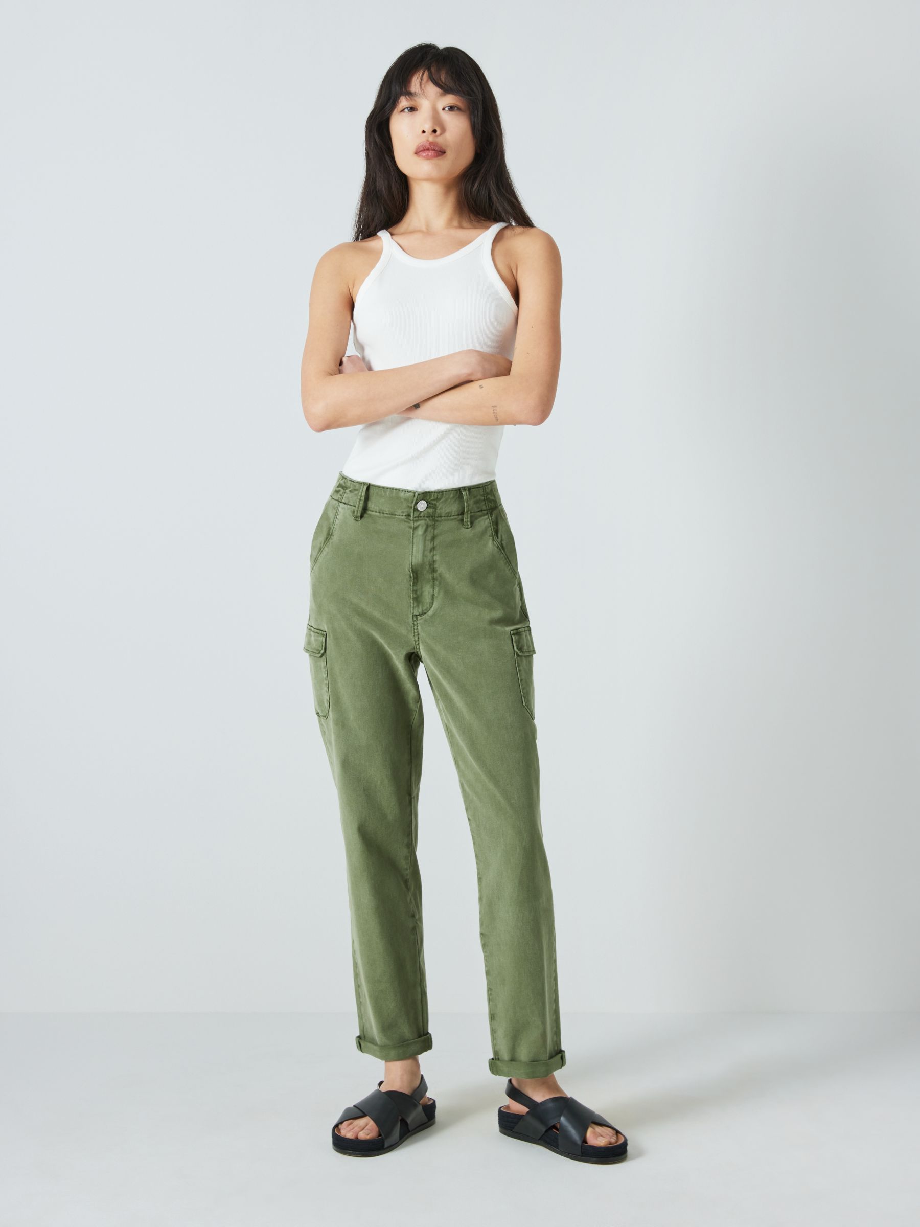 PAIGE Drew Cargo Trousers, Vintage Ivy Green