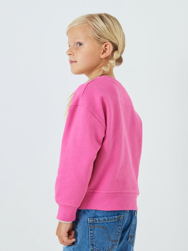 John Lewis Kids Cotton Disco Sweatshirt Ibis Rose 3 years