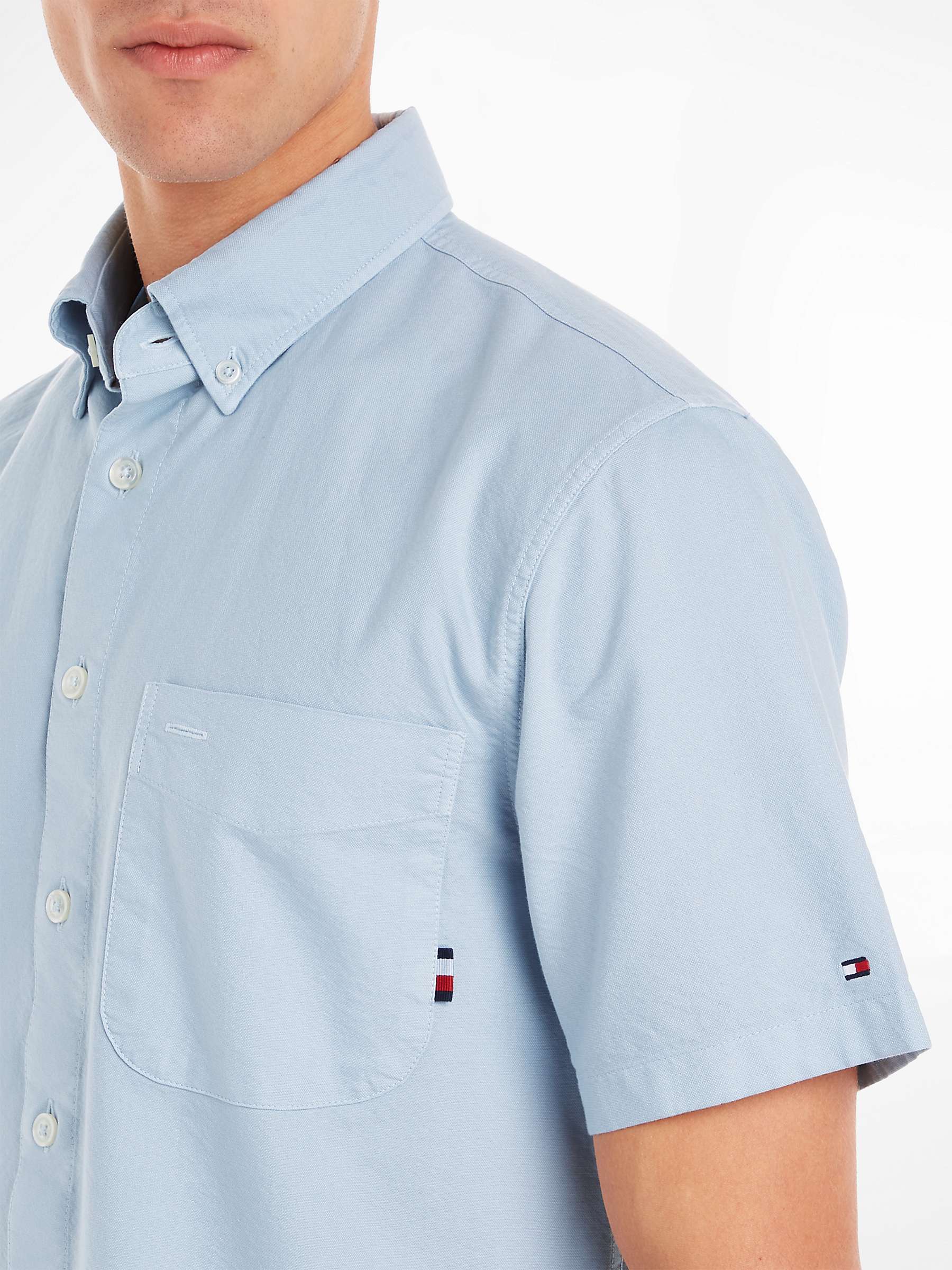 Buy Tommy Hilfiger Oxford Regular Fit Short Sleeve Shirt, Blue Online at johnlewis.com
