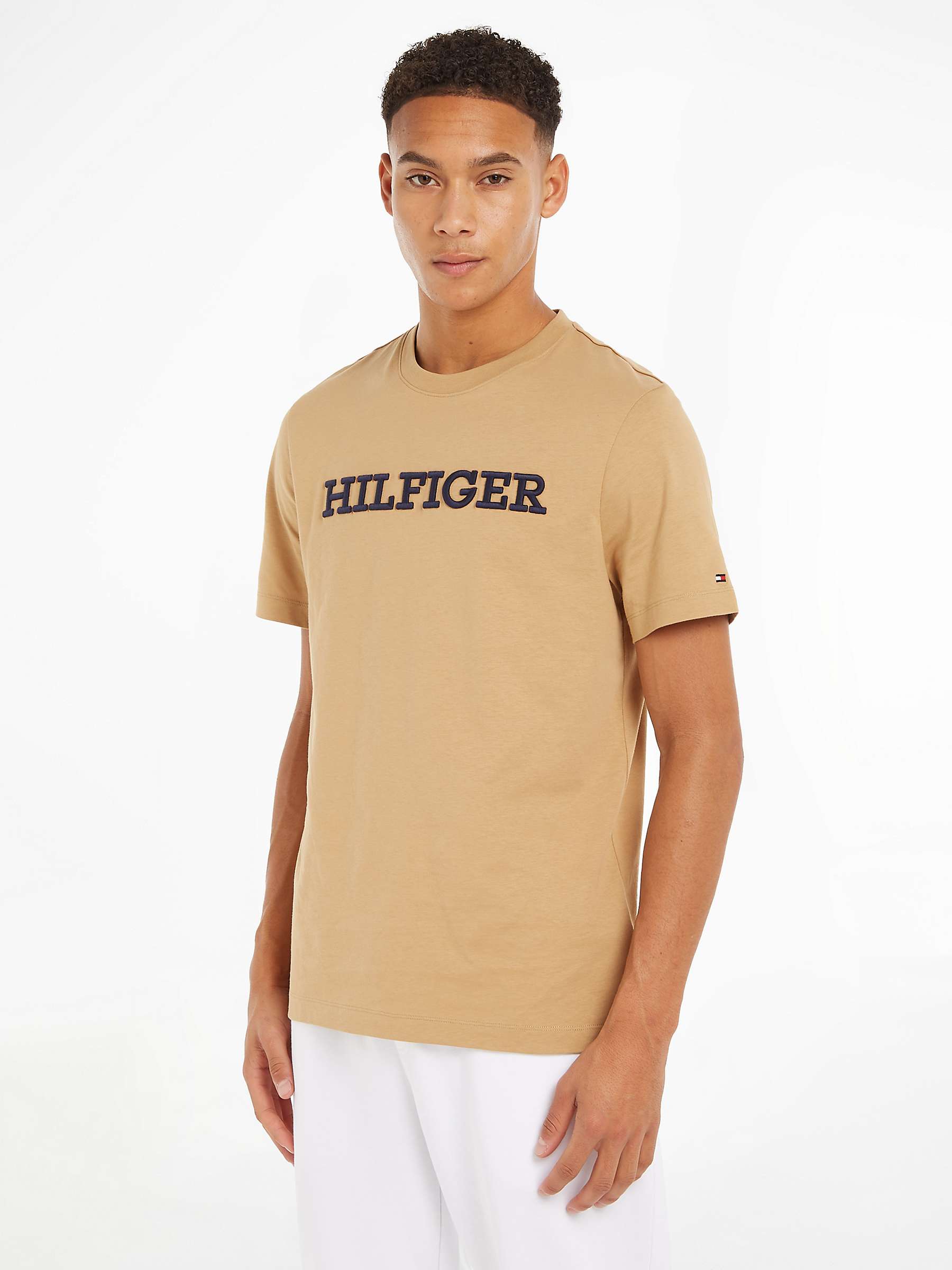 Buy Tommy Hilfiger Monotype Graphic T-Shirt, Classic Khaki Online at johnlewis.com