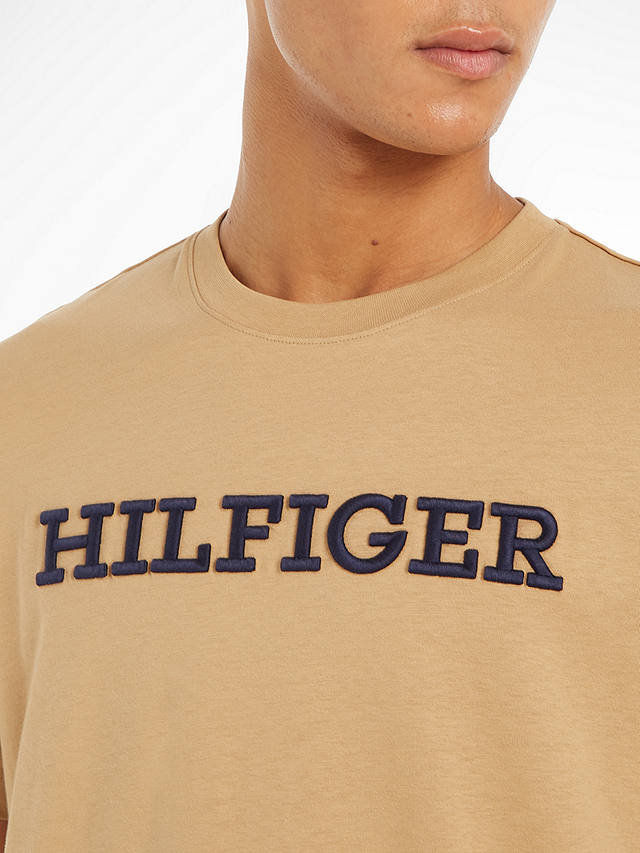 Tommy Hilfiger Monotype Graphic T-Shirt, Classic Khaki at John Lewis ...