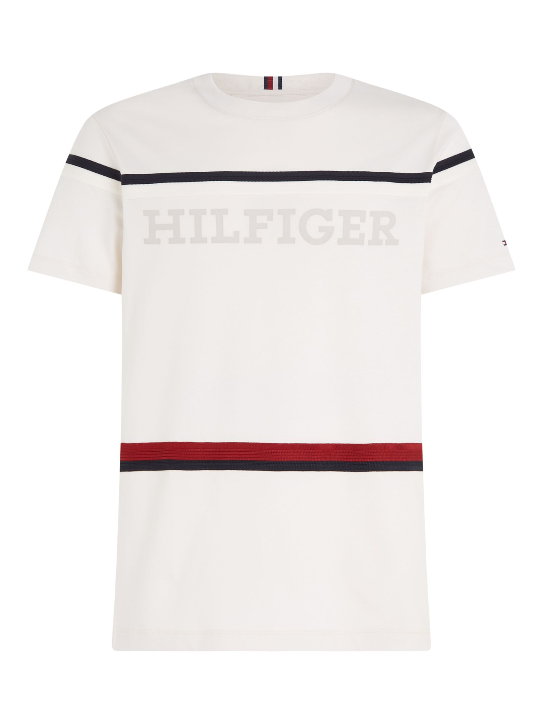 Tommy Hilfiger Classic Stripe T-Shirt, Weathered White at John Lewis ...