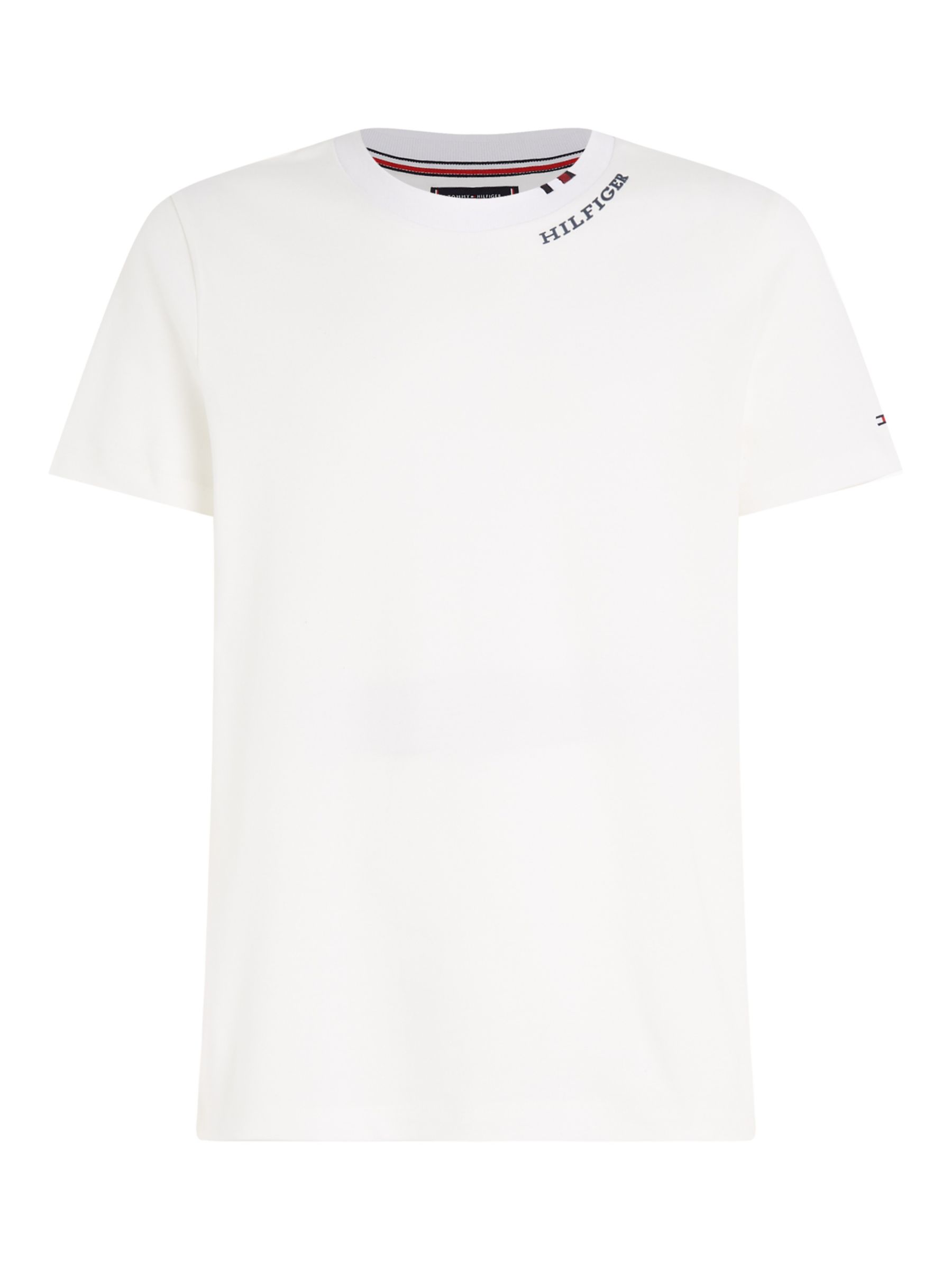 Tommy Hilfiger Pique T-Shirt, White at John Lewis & Partners