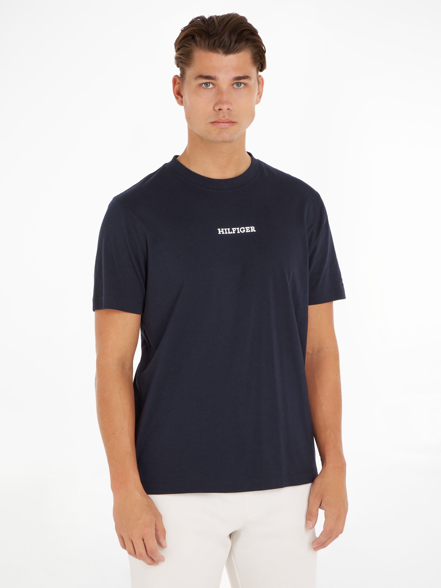 Tommy Hilfiger Mono Logo Cotton T-Shirt, Desert Sky