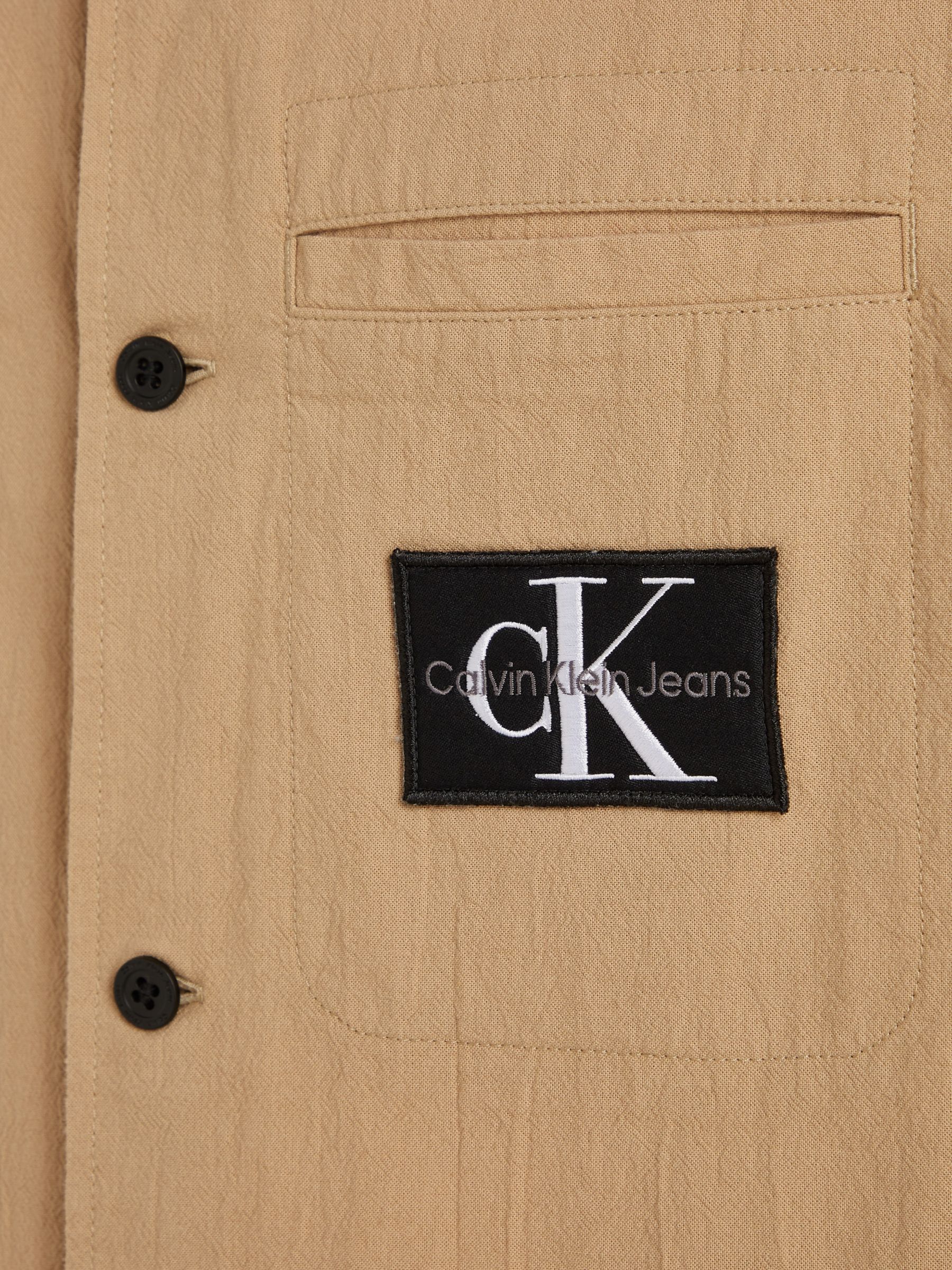 Calvin Klein Textured Overshirt, Travertine, XS