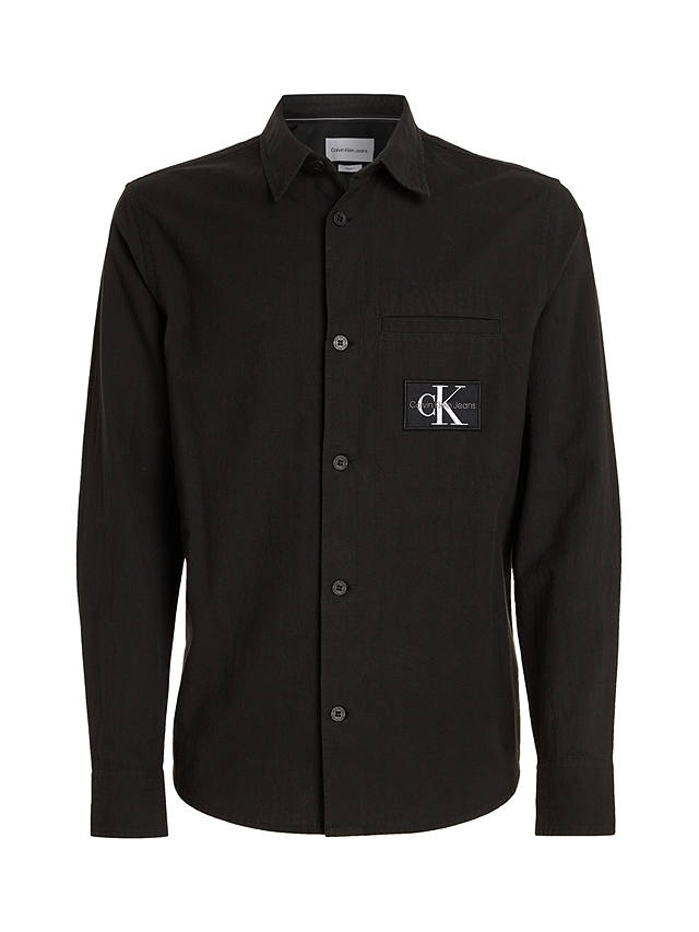 Calvin Klein Textured Overshirt, CK Black at John Lewis & Partners