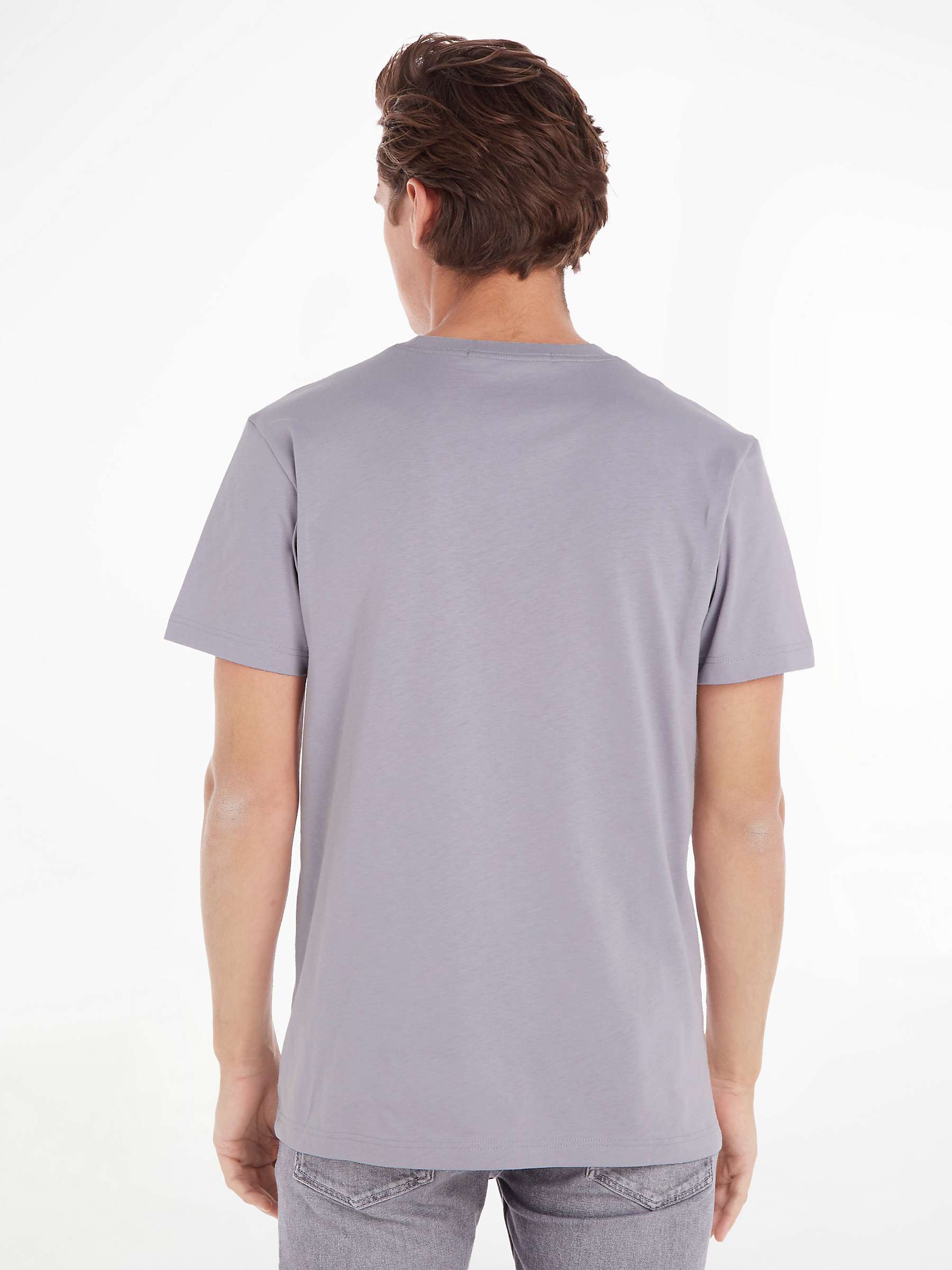 Buy Calvin Klein Jeans Mono Logo Embroidered Organic Cotton T-Shirt, Lavender Aura Online at johnlewis.com