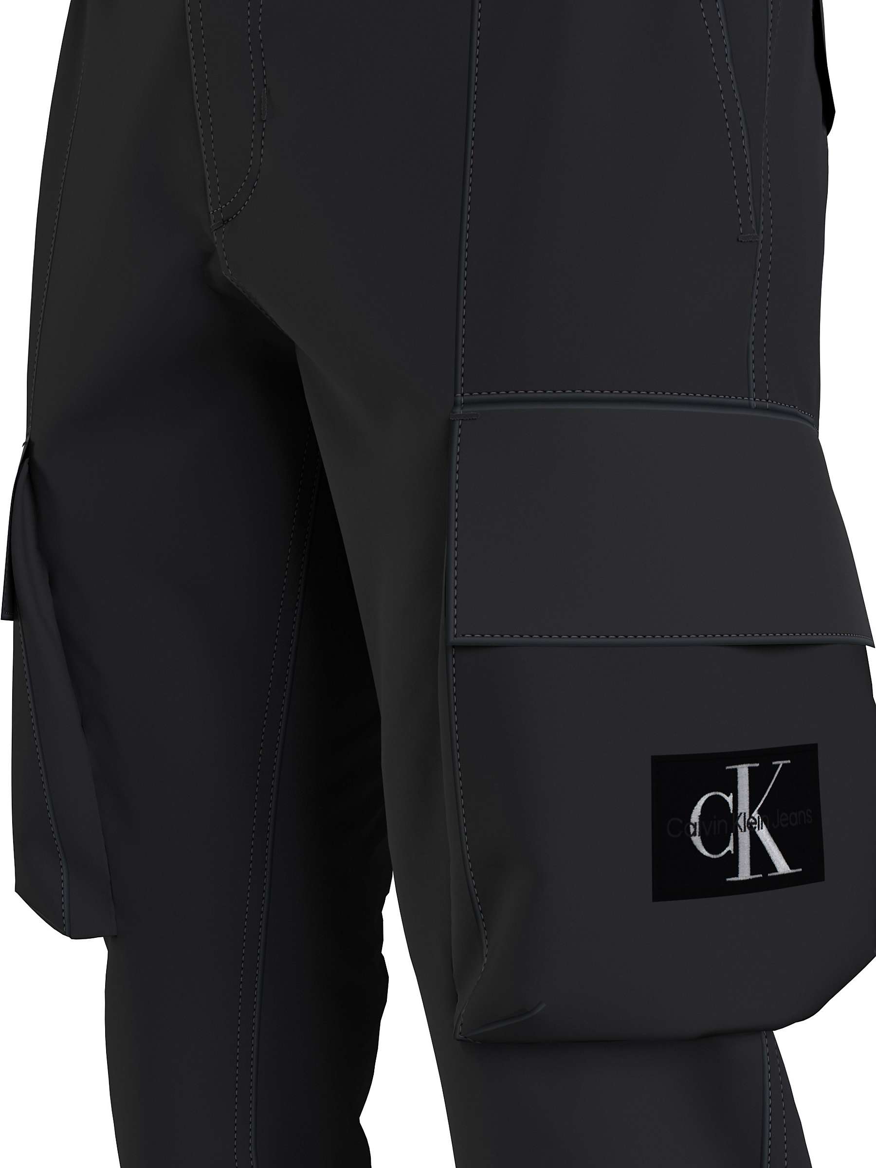 Buy Calvin Klein Jeans Skinny Cargo Trousers, Black Online at johnlewis.com