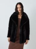 John Lewis ANYDAY Plain Faux Fur Coat, Black