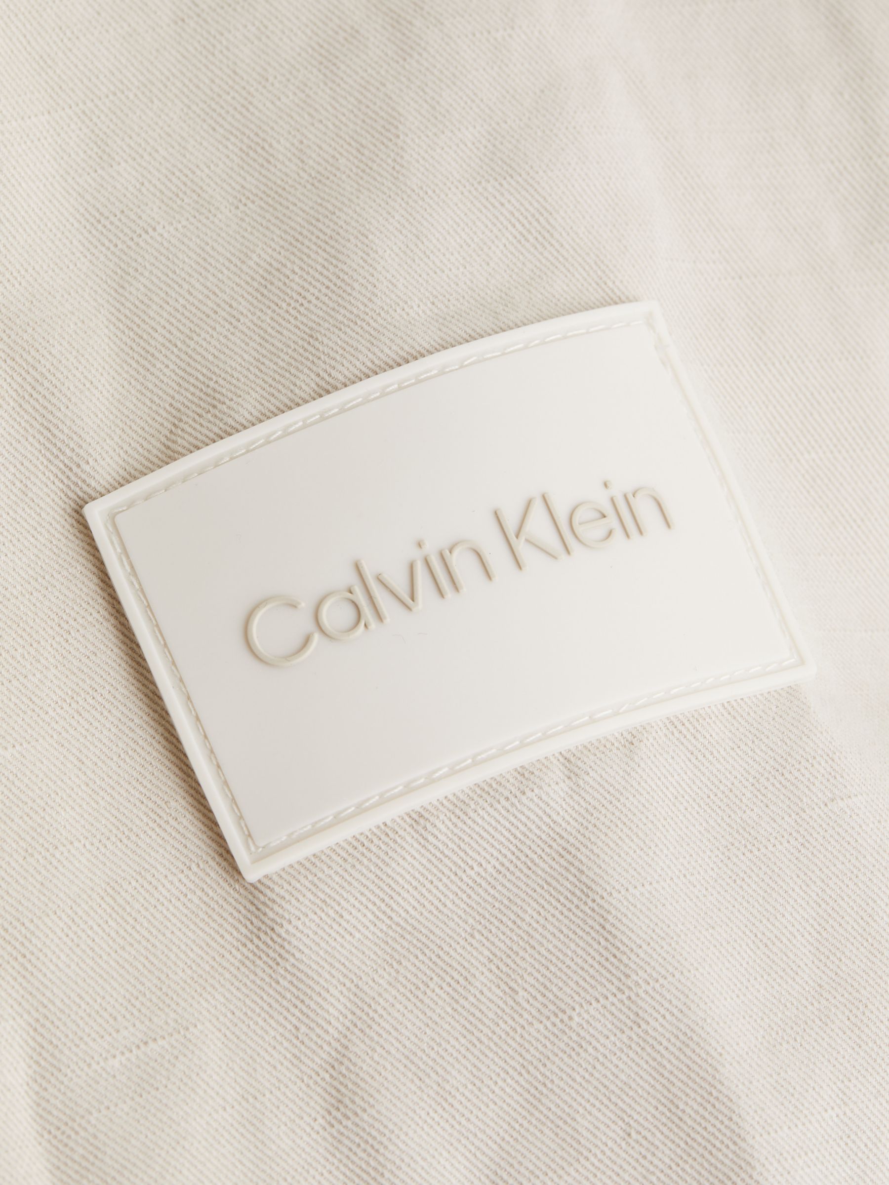 Calvin Klein Linen Overshirt, Stony Beige at John Lewis & Partners