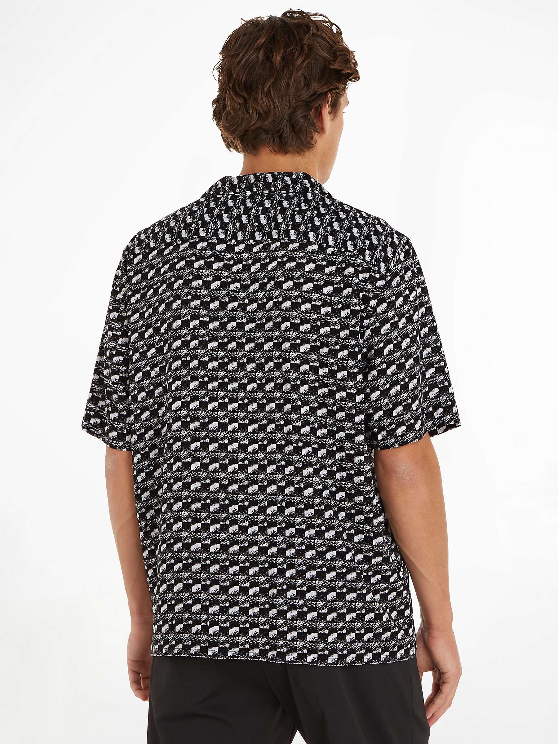 Buy Calvin Klein Short Sleeve Bowling Shirt, Black Online at johnlewis.com