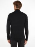 Calvin Klein Merino Wool Quater Zip Jumper, Black, Black
