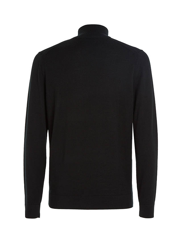 Calvin Klein Merino Wool Quater Zip Jumper, Black