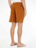 Calvin Klein Wide Leg Linen Blend Shorts, Burned Caramel