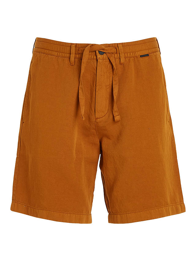 Calvin Klein Wide Leg Linen Blend Shorts, Burned Caramel