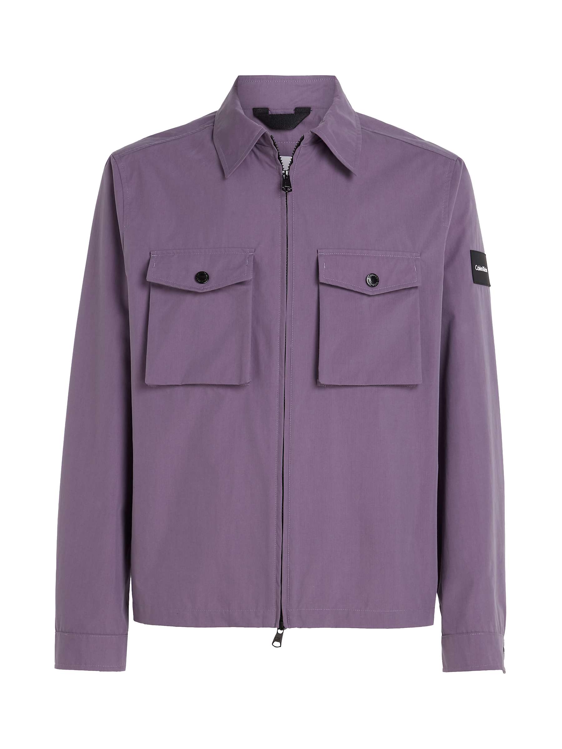 Buy Calvin Klein Recycled Light Shacket, Purple Online at johnlewis.com