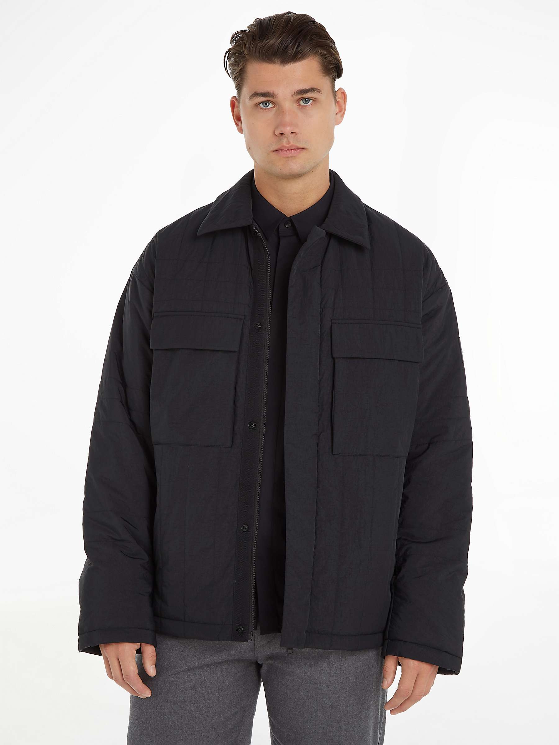 Buy Calvin Klein Quilted Utility Jacket, CK Black Online at johnlewis.com