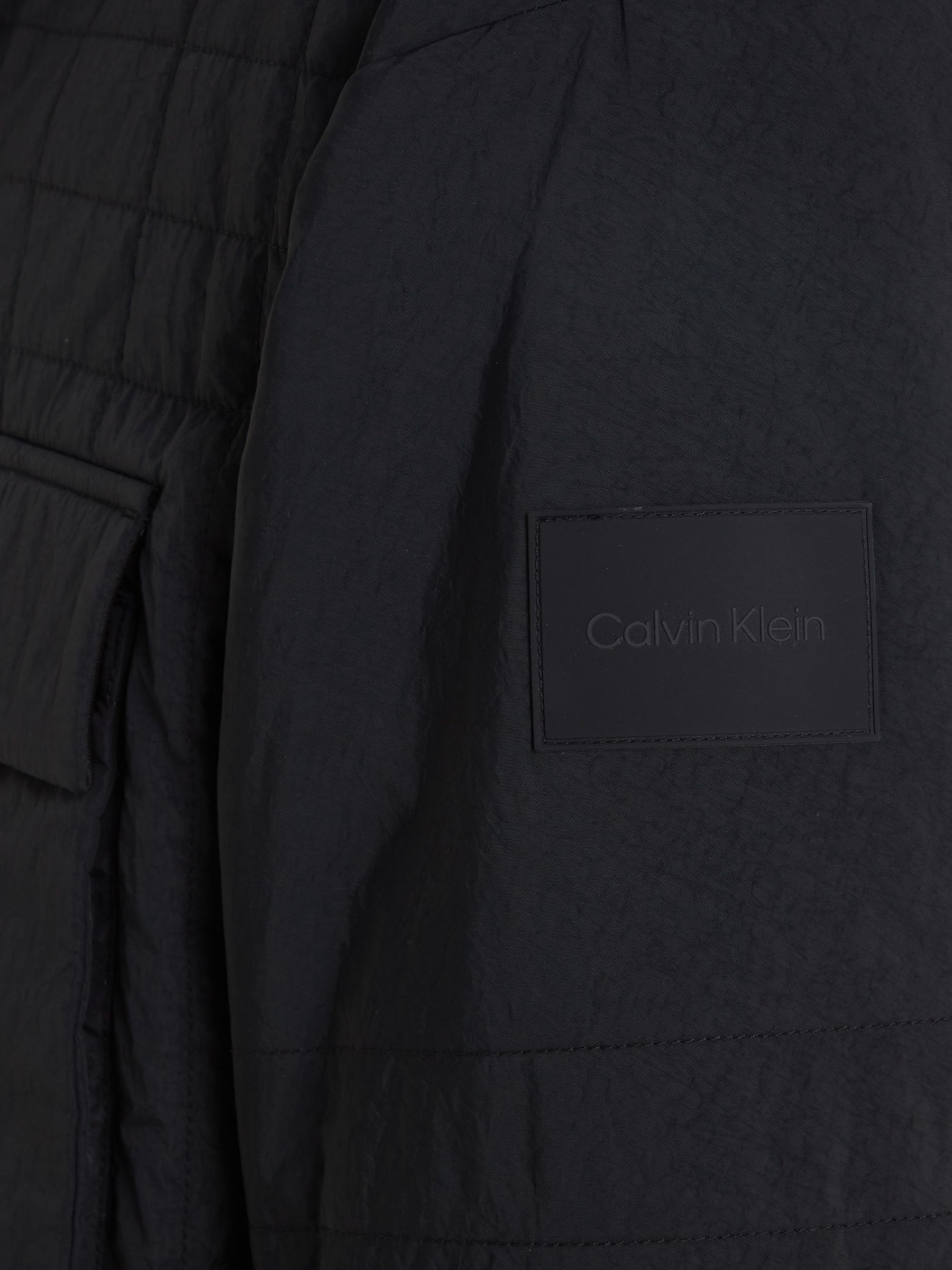 Calvin Klein Quilted Utility Jacket, CK Black at John Lewis & Partners