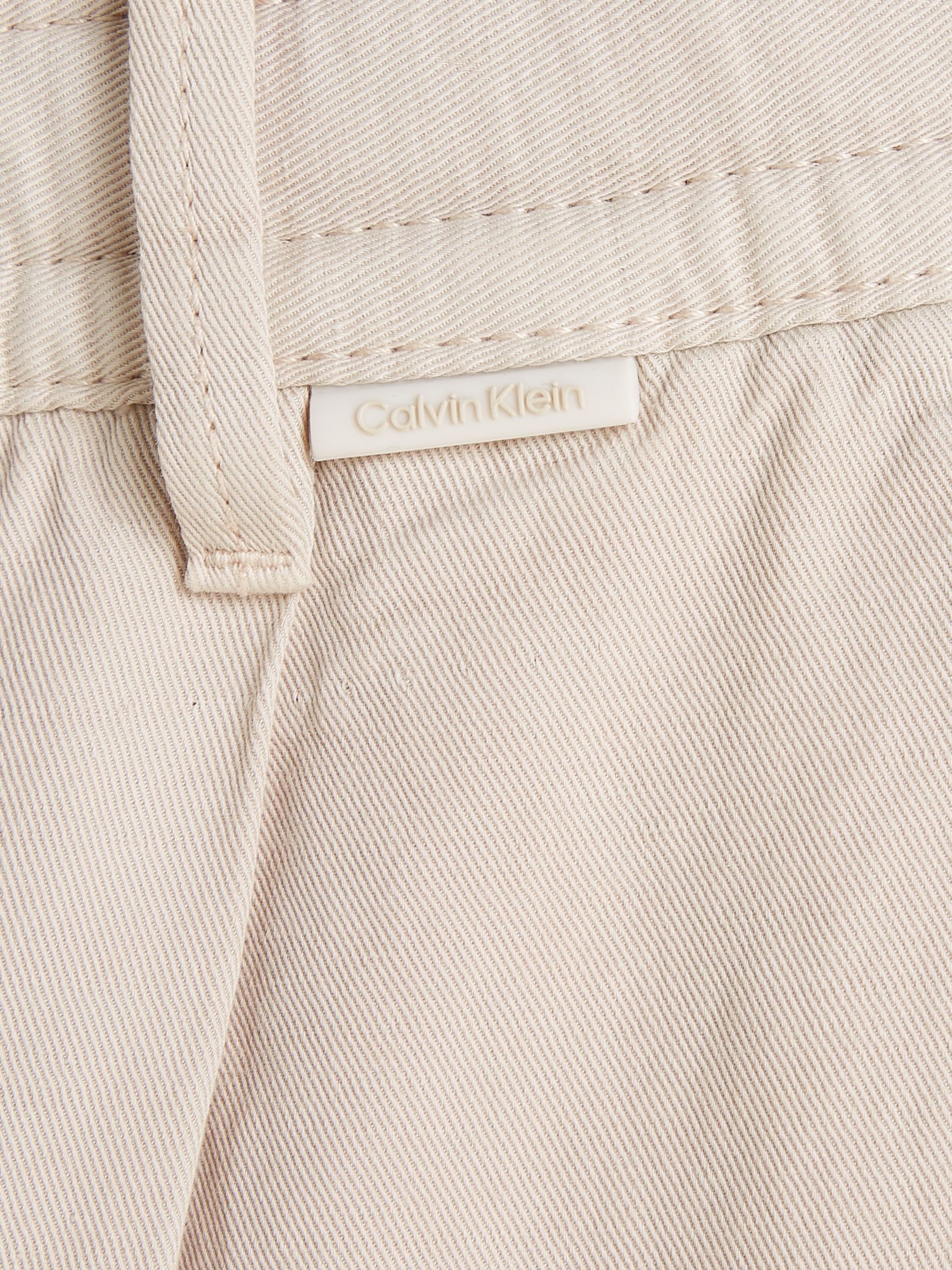 Calvin Klein Slim Fit Tapered Trousers, Stony Beige at John Lewis ...