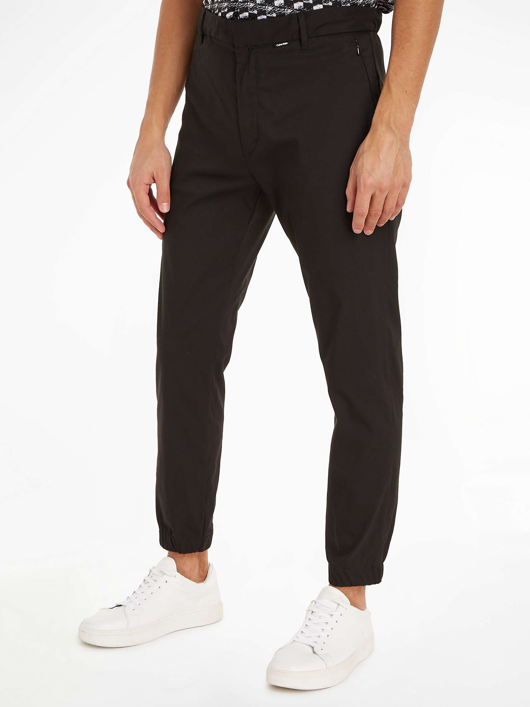 Buy Calvin Klein Tapered Trousers, Black Online at johnlewis.com