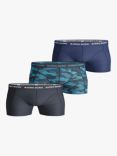 Björn Borg Stretch Cotton Boxers, Pack of 3, Camouflage/Blue Multi