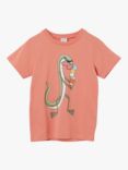 Polarn O. Pyret Kids' Lizard Print T-Shirt, Pink/Multi
