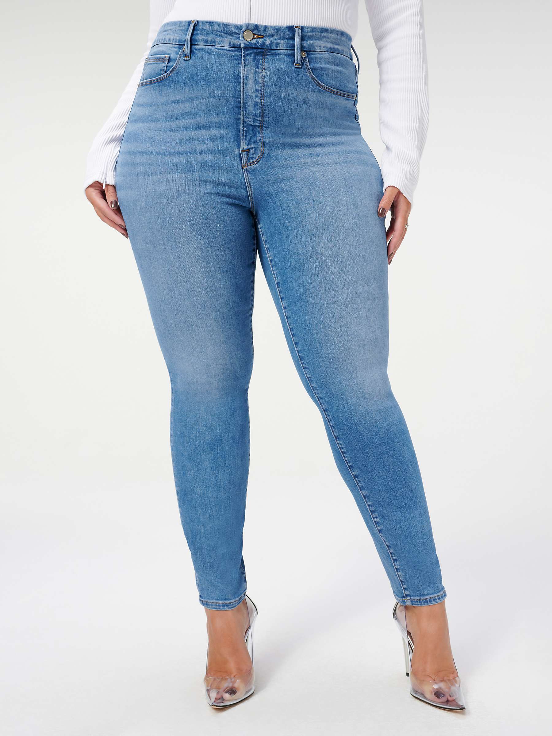 Buy Good American Good Waist Skinny Jeans, Blue 796 Online at johnlewis.com