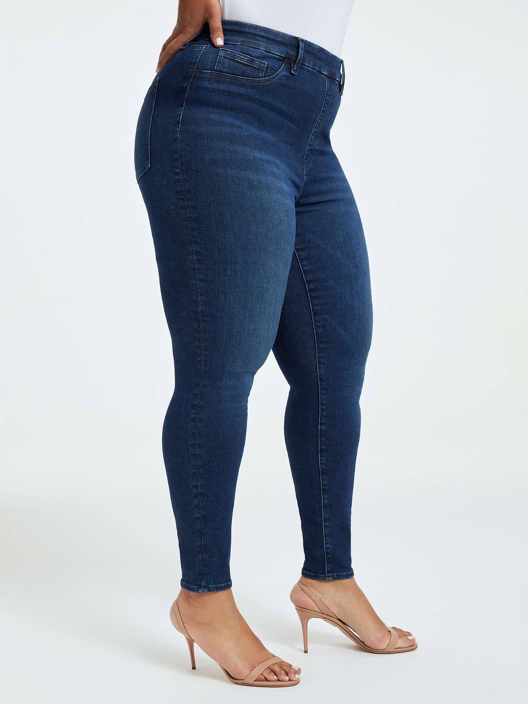 Buy Good American Pull On Skinny Jeans, Indigo Online at johnlewis.com