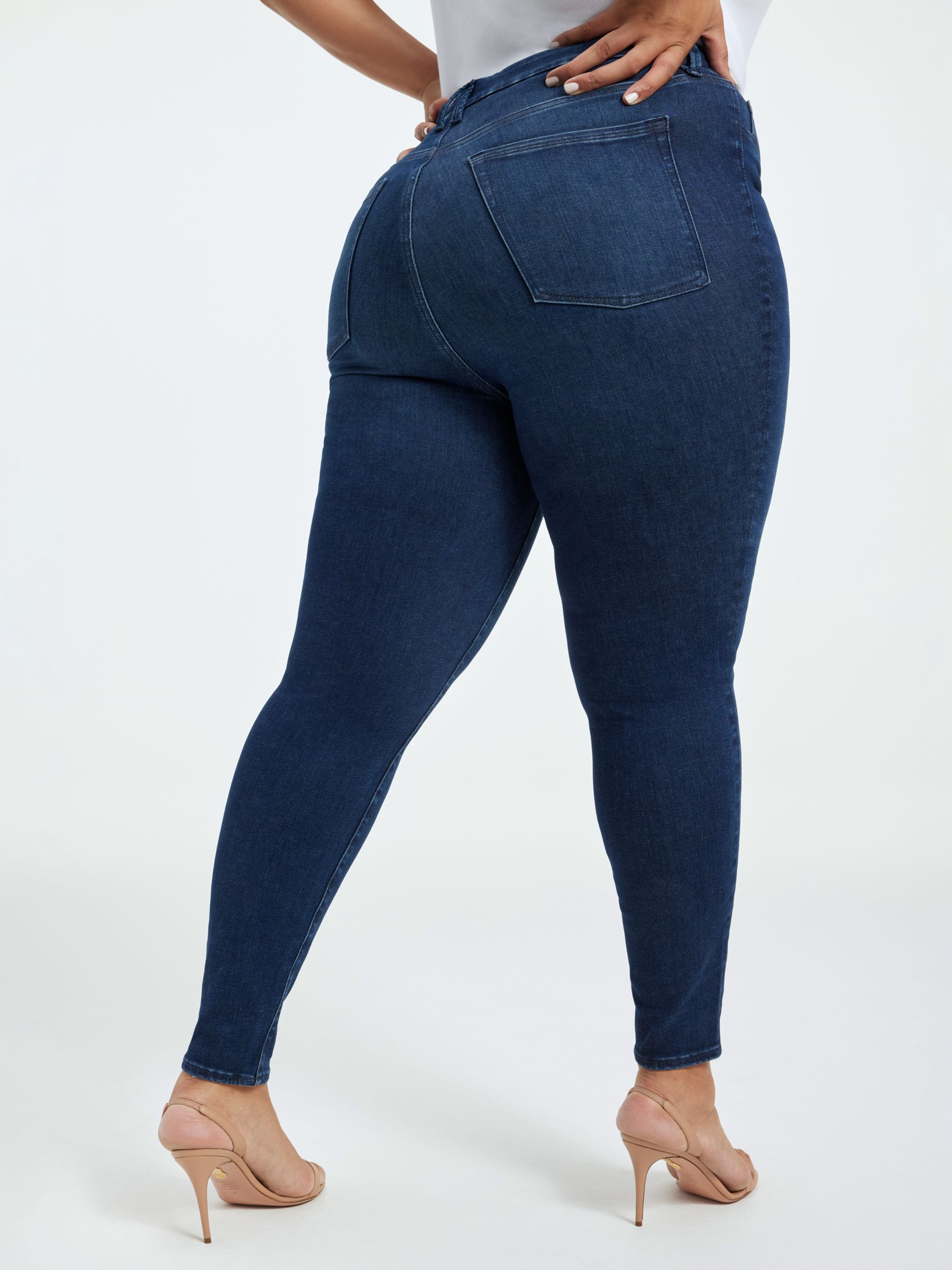 Good American Pull On Skinny Jeans, Indigo at John Lewis & Partners