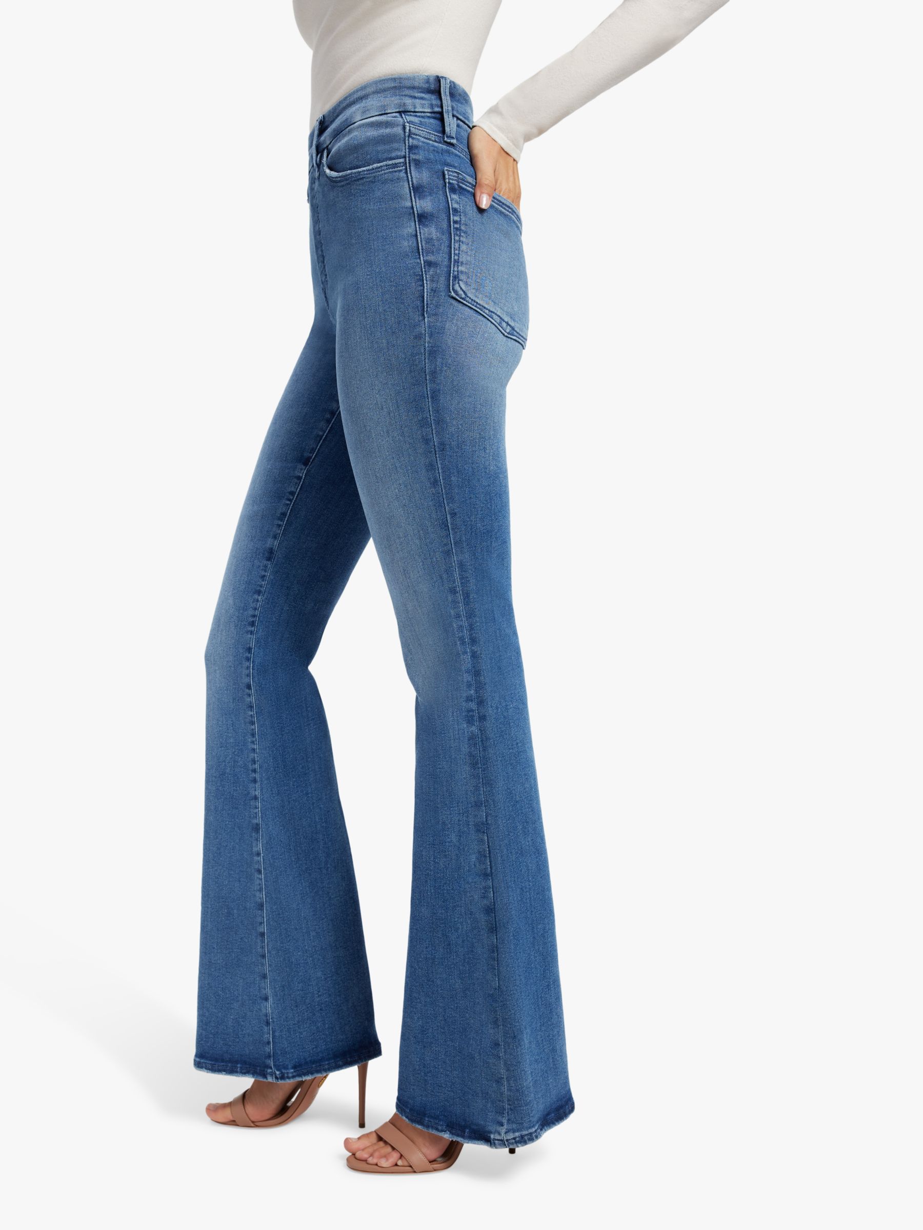 Buy Good American Pull On Flared Jeans, Indigo Online at johnlewis.com